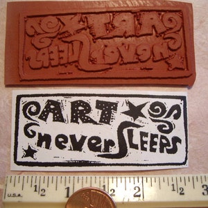 Art  Never Sleeps Rubber stamp un-mounted scrapbooking rubber stamping