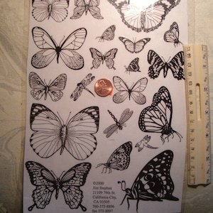 butter flys dragon flies Rubber stamps un-mounted scrapbooking rubber stamping journal