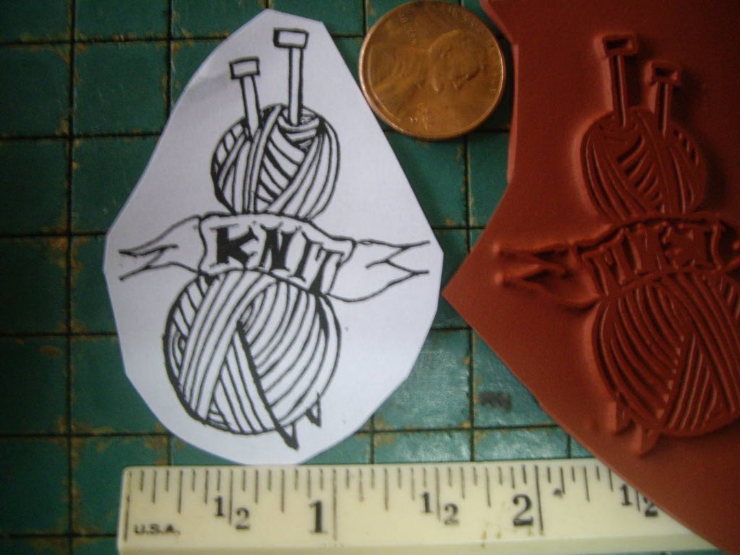 Yarn & Knitting Rubber Stamp Unmounted Scrapbooking Rubber Etsy
