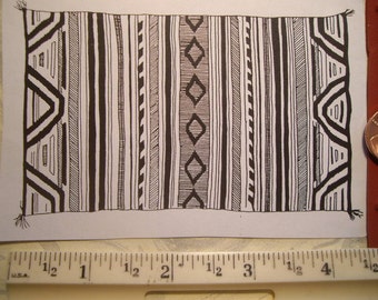 American Indian rug, blanket, weaving  rubber stamp un-mounted scrapbooking rubber stamping