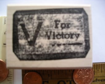 WWII  or WWI V for Victory reproduction Rubber stamp rubber only  un-mounted or wood mounted   rubber stamp