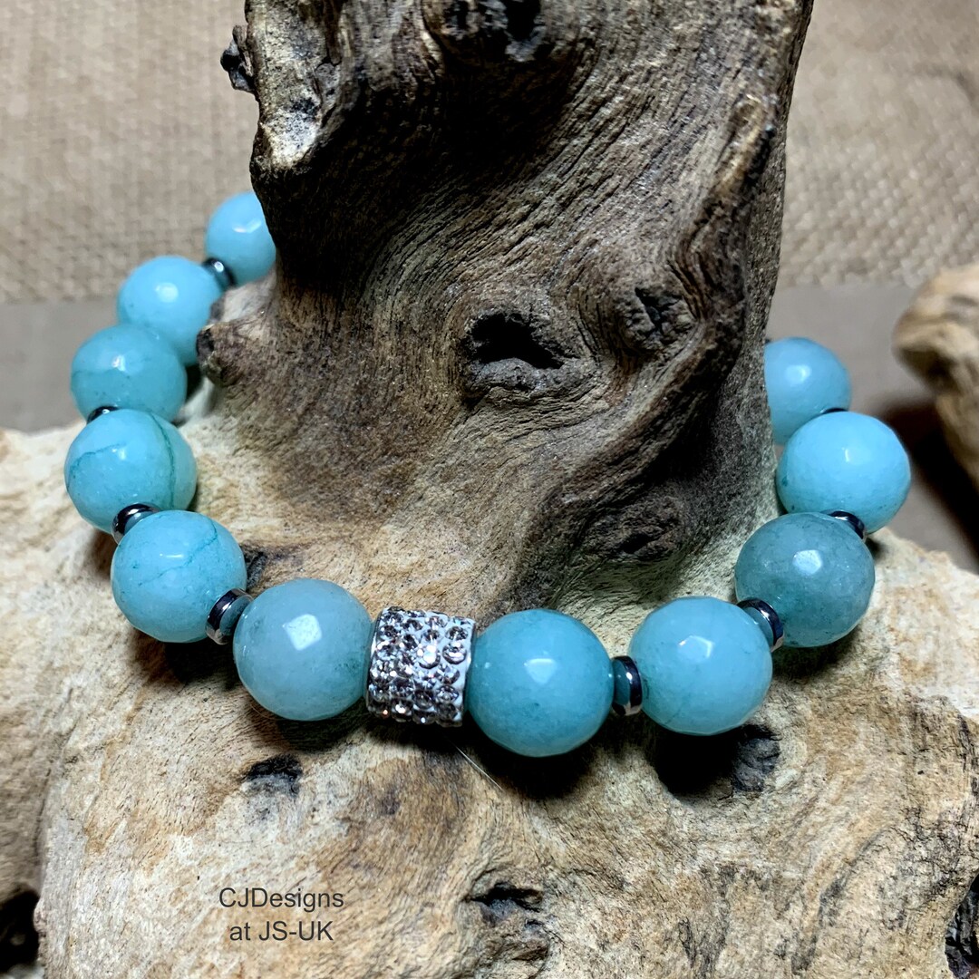 Blue Sponge Quartz Holistic Healing Gemstone Bracelet With Etsy UK