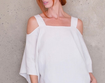 Schulterfreies Leinen Top Schnittmuster: Bardot Tunika (PDF)