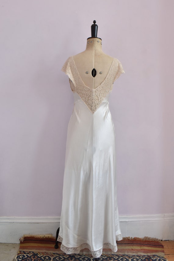 Vintage 1930s Heavenly Fischer white ecru lace li… - image 8