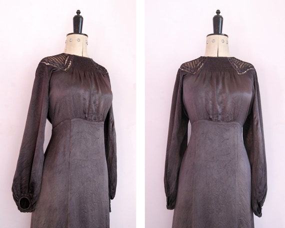 Vintage 1930s liquid silk satin crepe charmeuse ev