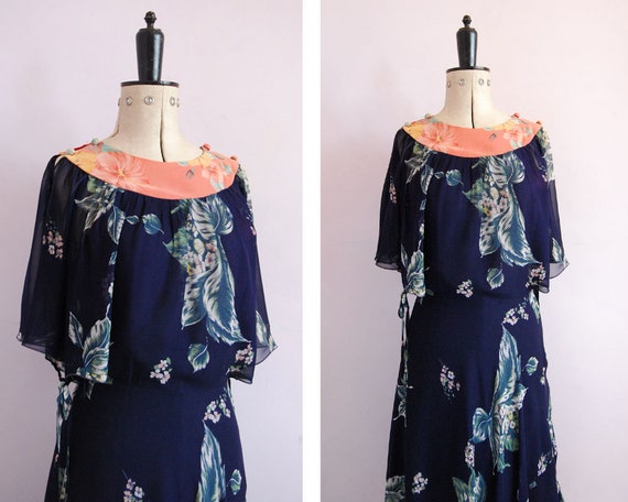 70s chiffon dress
