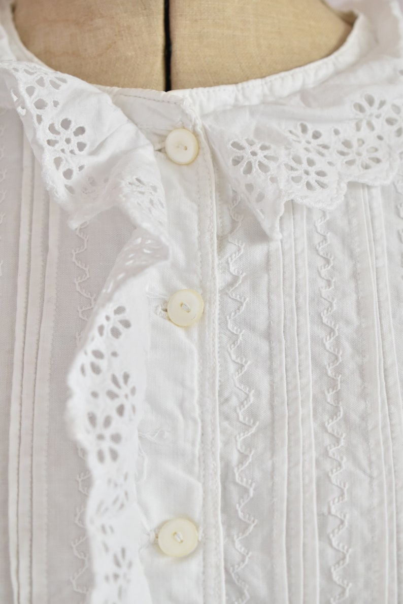Antique Victorian Edwardian Floral Lace White Cotton Ruffle - Etsy