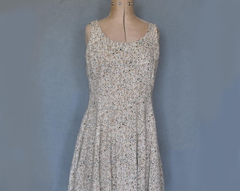 Vestido vintage de rayon branco com zigue-zague e alças largas, estilo vintage dos anos 90 - Vestido babydoll dos anos 80 e 90 - Vestido de verão estilo skatista com estampa floral dos anos 90 - Vestido dos anos 90