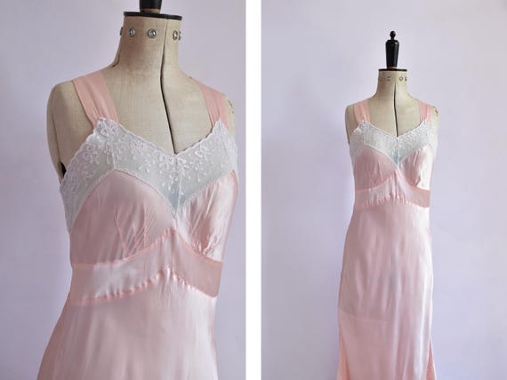 1940s Pink satin slip フランスヴィンテージ 1940s Pink satin slip フランスヴィンテージ - メルカリ