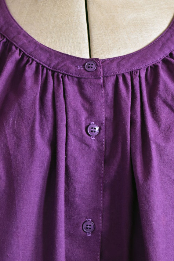 Vintage 1970s Anastasia Paris purple cotton puff … - image 4