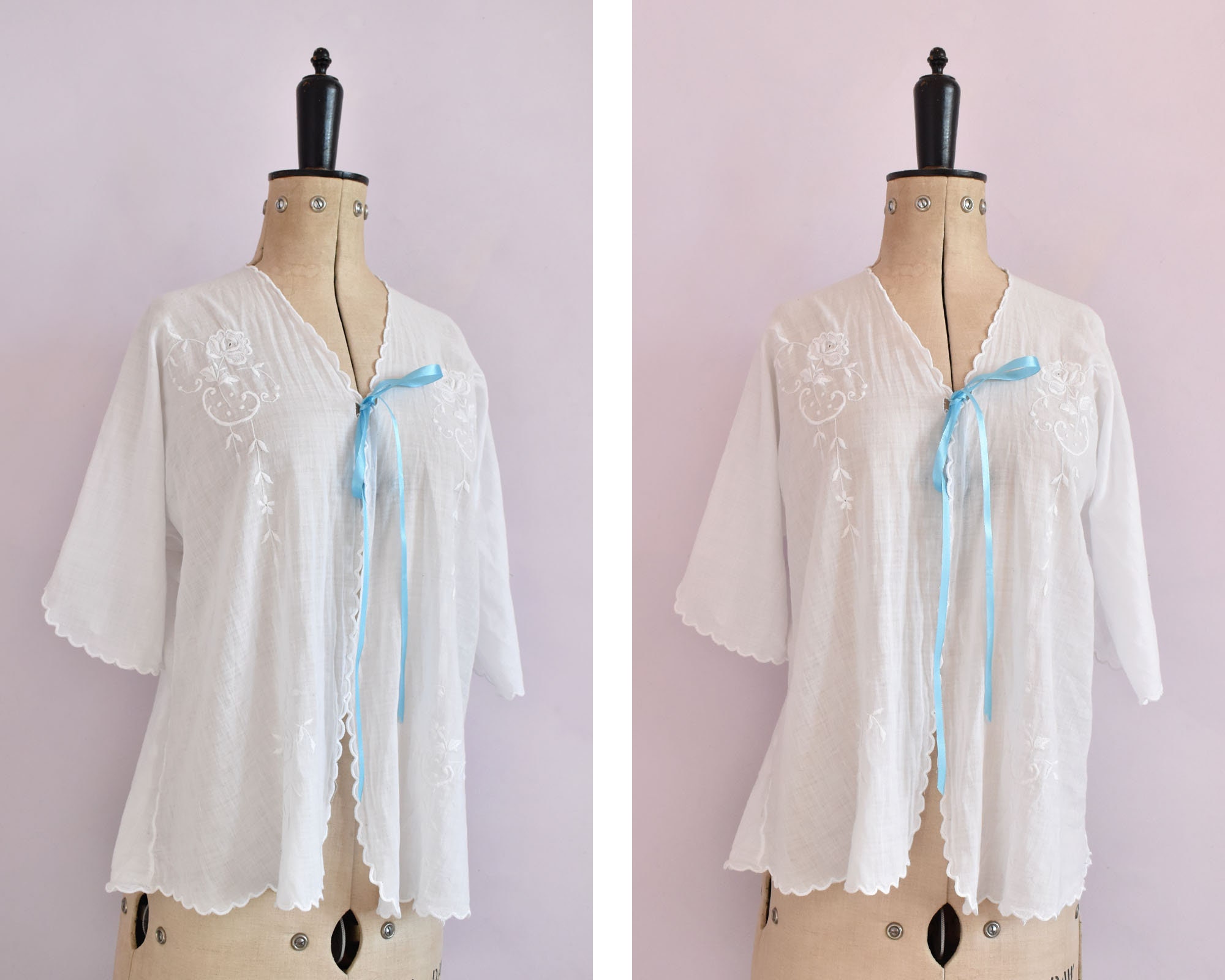 1900s Edwardian Sheer Cotton Bed Jacket 1900s Edwardian Sheer Cotton Bed Jacket