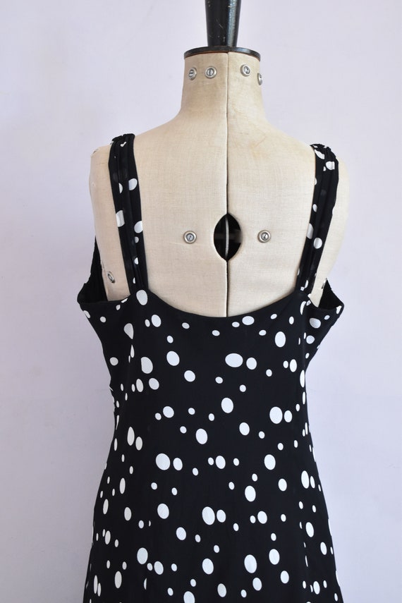 Vintage 1990s black and white polkadot rayon crep… - image 8