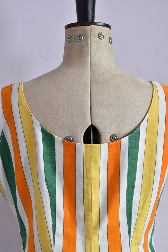 Vintage 1940s 50s striped cotton sun top - 40s 50… - image 10