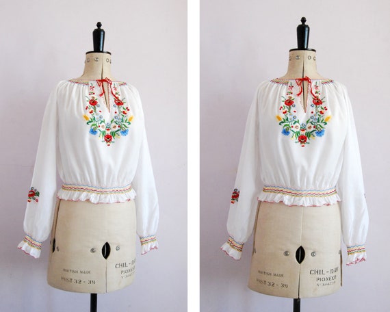 Vintage 1960s 70s 30s style Hungarian embroidered
