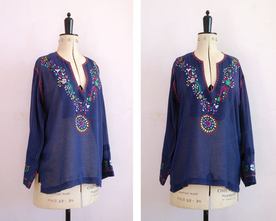 Vintage 1960s 70s Dell Originals Mexican embroider