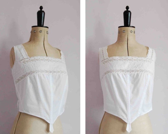 Vintage Antique Victorian crochet corset cover - E