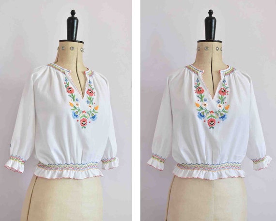 Vintage 1960s 70s 30s style Hungarian embroidered
