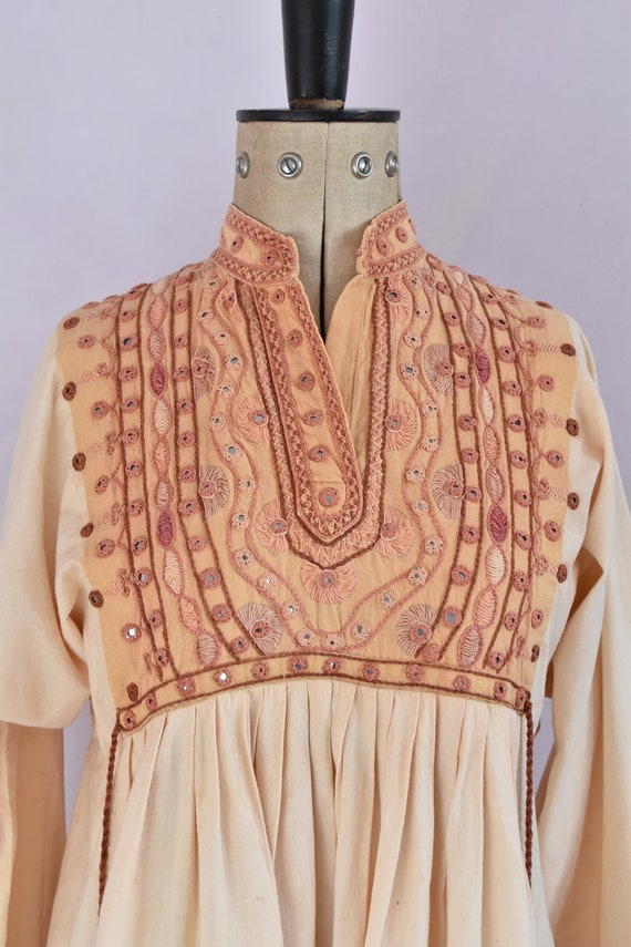 Vintage 1960s 70s Bazaar Indian cotton embroidere… - image 3