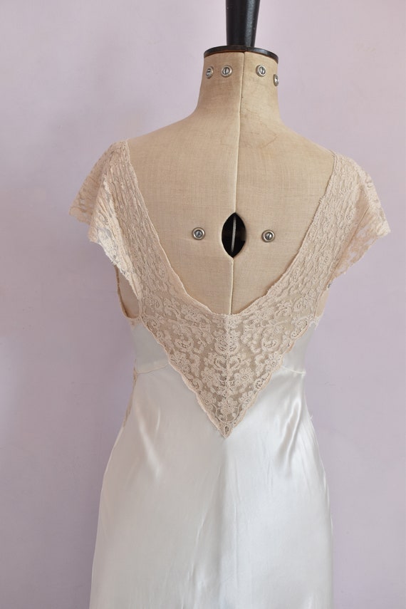 Vintage 1930s Heavenly Fischer white ecru lace li… - image 9