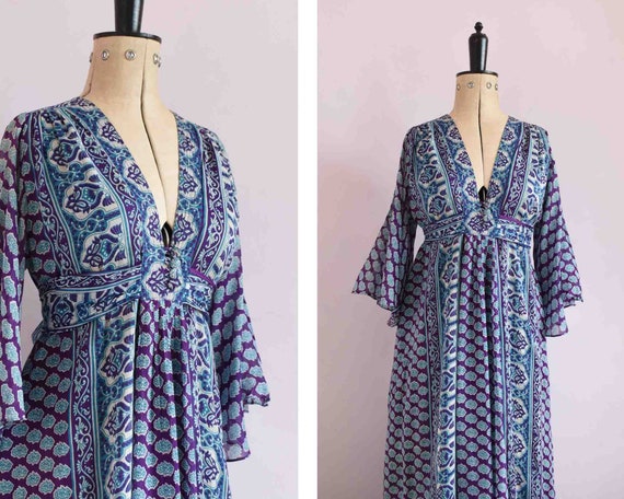 Vintage 1960s 70s Ayesha Davar Indian cotton gauze