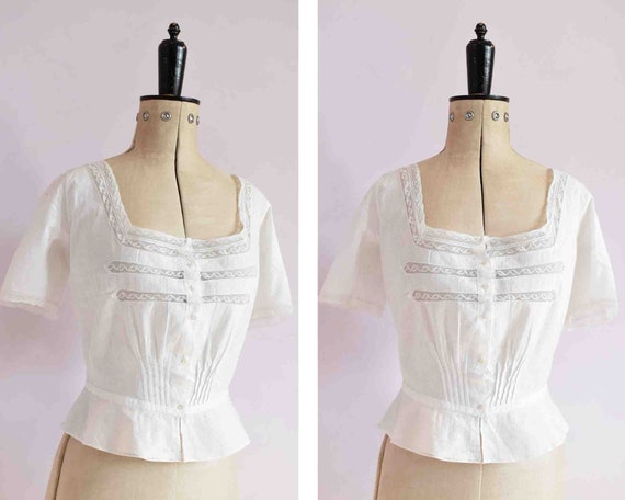 Vintage Antique Victorian lace corset cover - Edwa