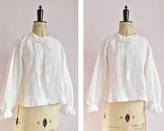Antique Victorian Edwardian floral lace white cott