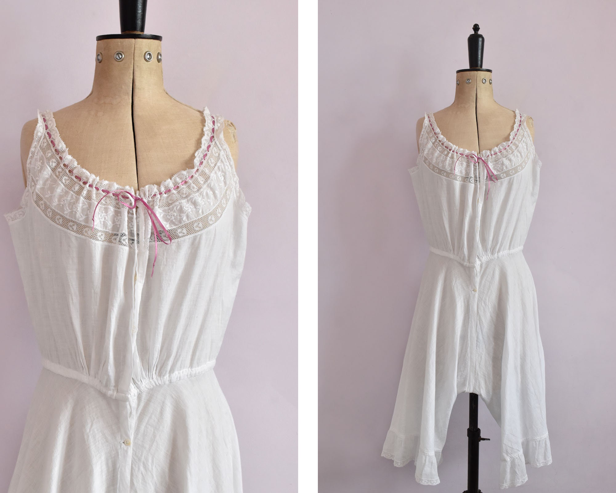 Edwardian Combinations/ Open Drawers With Camisole/ Lingerie 1900s -   Canada