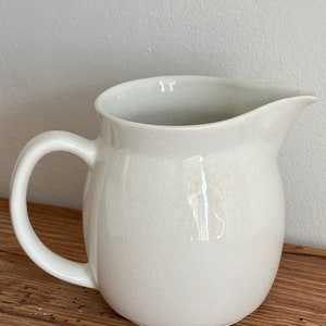 Vintage Ironstone Pitcher - Arabia - Made in Finland - Unique Exaggerated Spout Shape