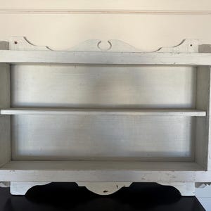 Hamdmade Antique Shelf - Solid Wood with Carved Detail - Primitive Wood Shelf