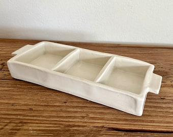 Handmade ceramic 3 section tray - Studio Pottery