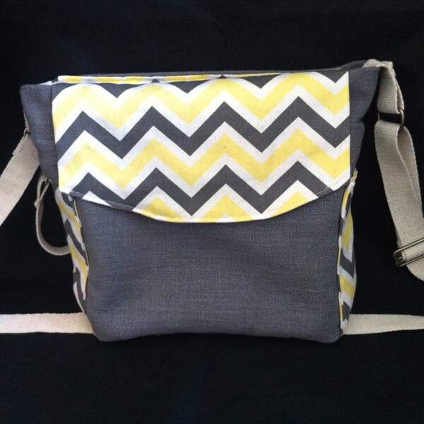 Lemon Pepper Chevron Diaper Bag