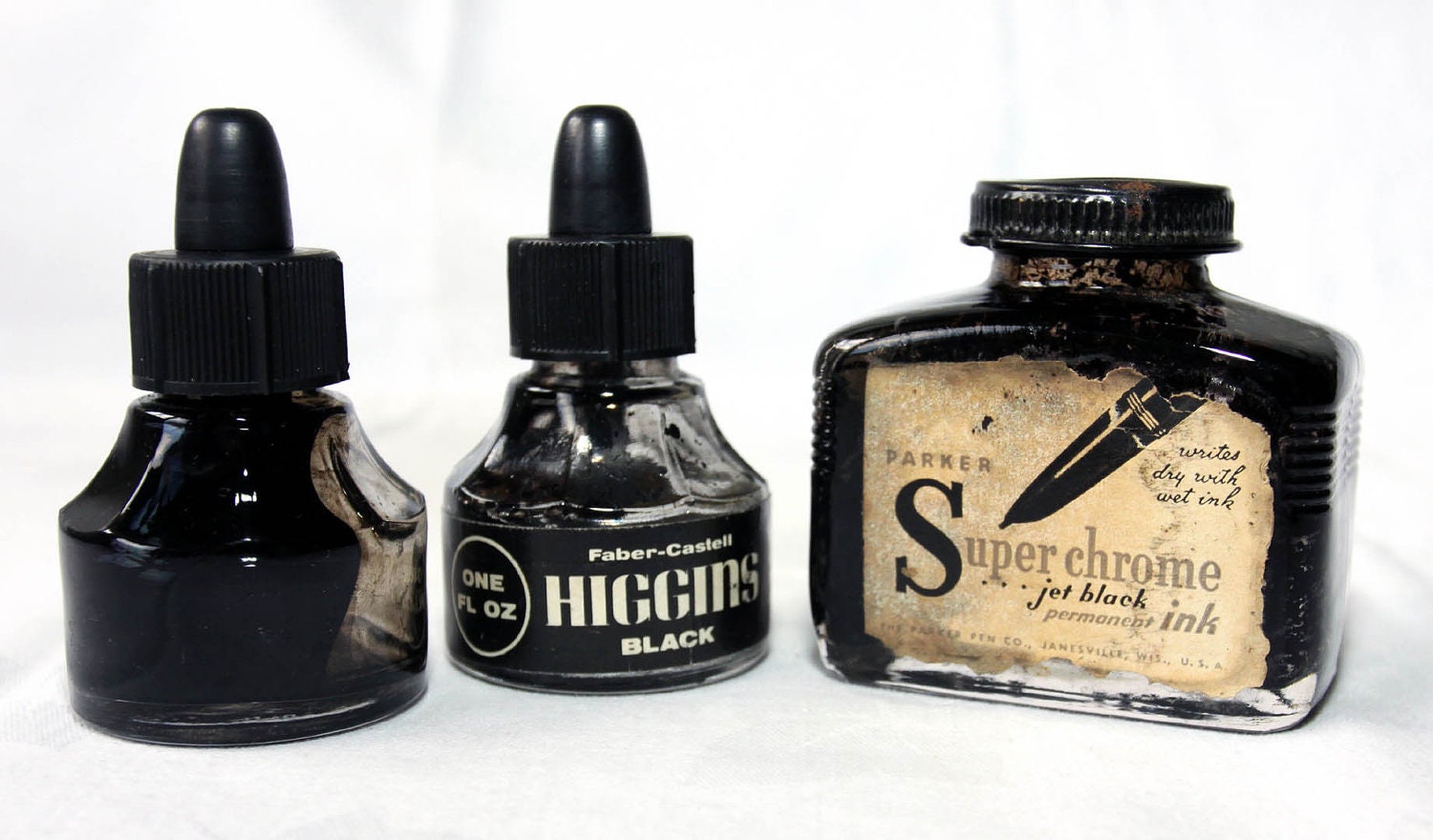 Collection of three Vintage Ink Bottles / Parker Superchrome Etsy