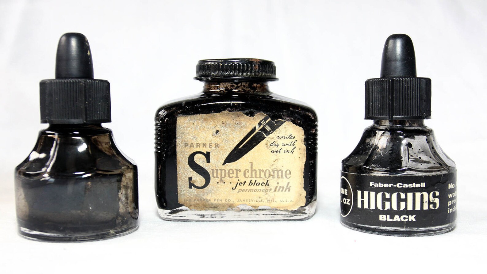 Collection of three Vintage Ink Bottles / Parker Superchrome Etsy