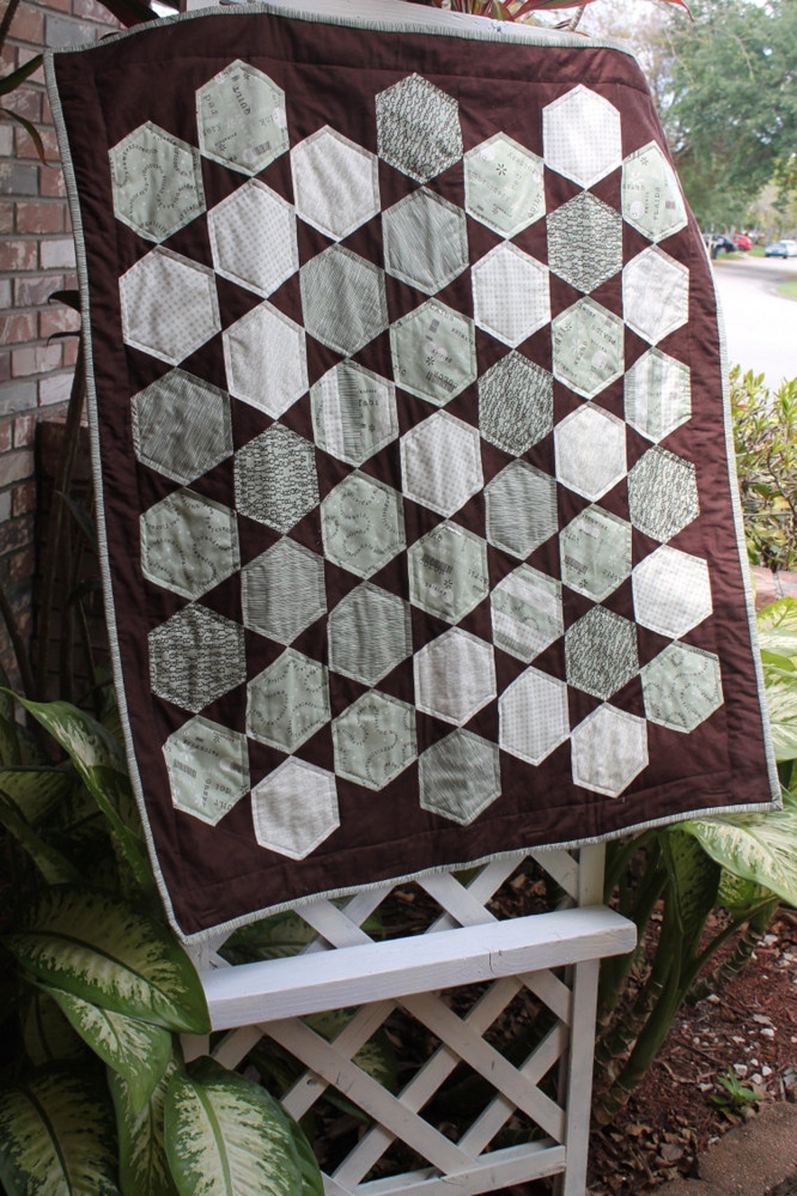 Wordplay Hexegon Quilt Etsy