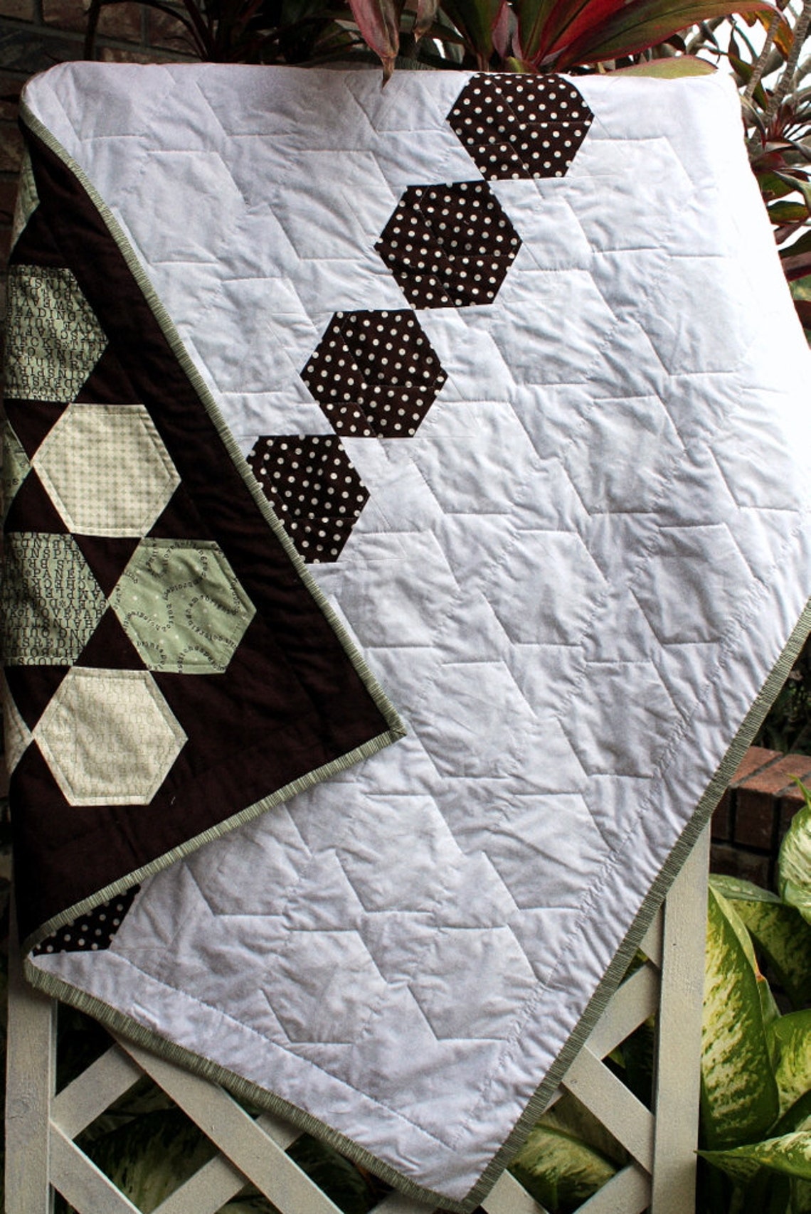 Wordplay Hexegon Quilt Etsy