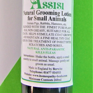 FLEA REPELLANT & NATURALGrooming Lotion for Rabbits, Guinea pigs,and Small Animals.100% Natural, Safe, Non-toxic, 260ml Spray image 1