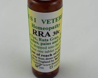 RRA 30c HOMEOPATHIC REMEDY Pillules for Horses, Dogs, Cats and Small Animals for Muscles, Tendons, Joints and Ligaments