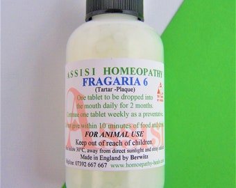 Fragaria 6 Homeopathy Natural Alternative for Dog and Cat Toothpaste & Plaque Removal SPECIAL OFFER Large Bottle 1400 Tablets