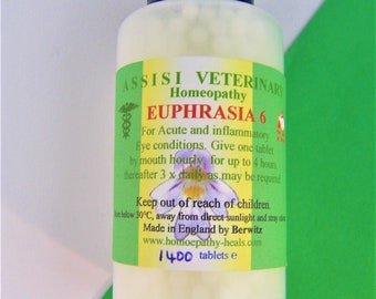 Euphrasia Homeopathy Tablets Remedy For Eye Conditions in Dogs Cats and Horses SPECIAL OFFER Large 1400 Tablets Bottle