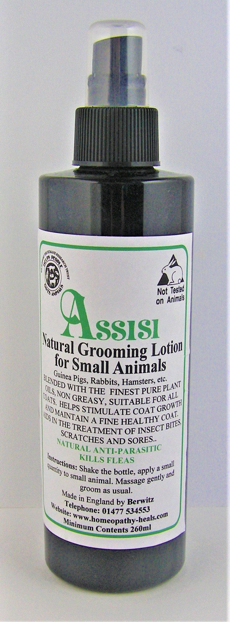 FLEA REPELLANT & NATURALGrooming Lotion for Rabbits, Guinea pigs,and Small Animals.100% Natural, Safe, Non-toxic, 260ml Spray image 3