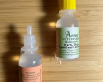 Verrues Sarcoïdes Thuya, Gouttes pour les paupières et les lèvres Homéopathie pour chiens Chats Chevaux et poneys ânes furets flacon compte-gouttes de 18 ml