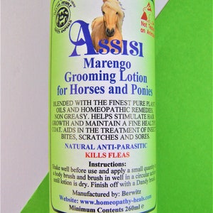 ASSISI All Purpose Marengo Grooming Lotion For Horses & Ponies 260ml spray Safe, Natural, cruelty free image 2