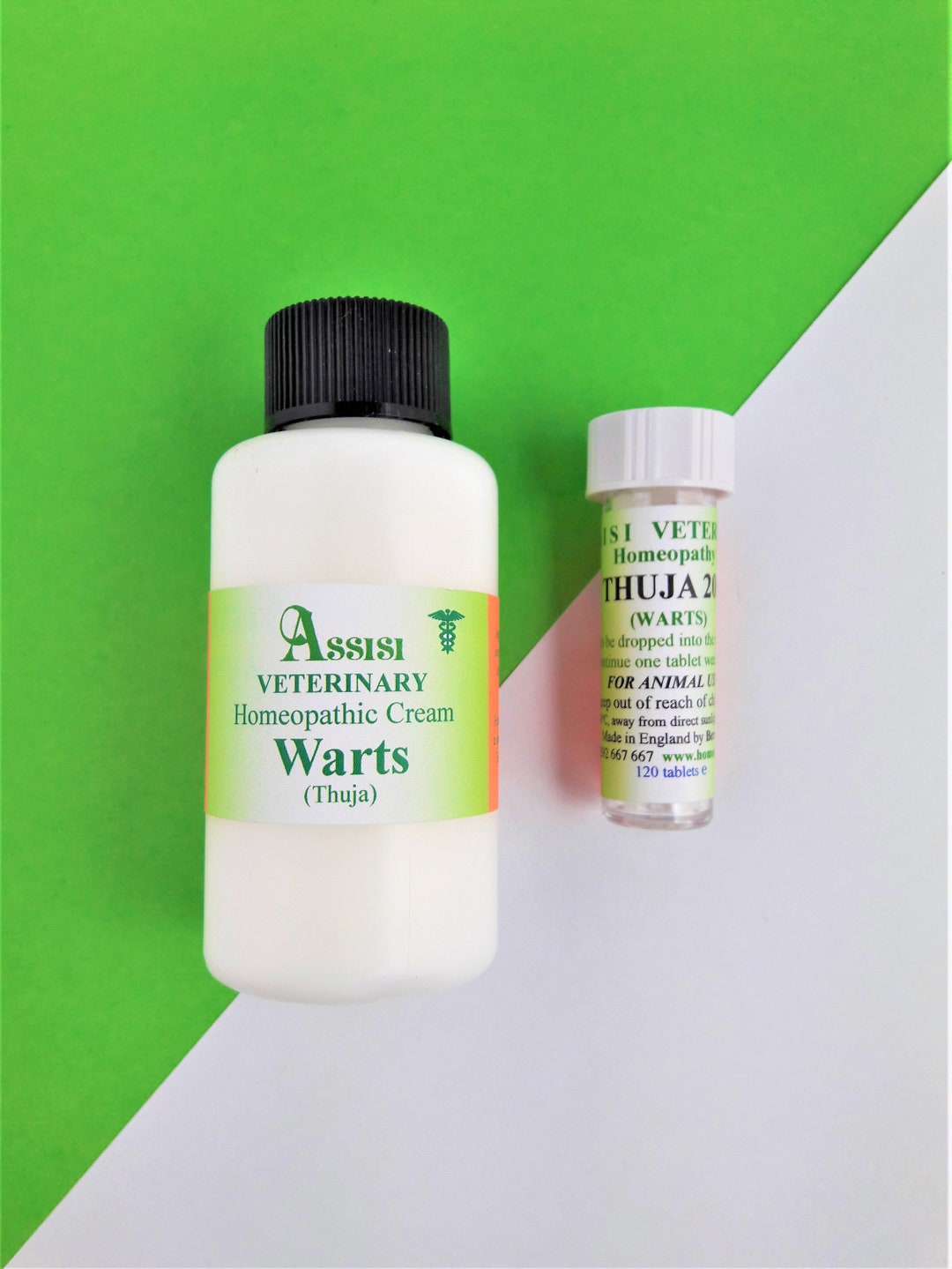 THUJA WARTS CREAM Homeopathy Treatment Kit for Horses and Dogs. 50g Cream and Thuja 200, Tablets