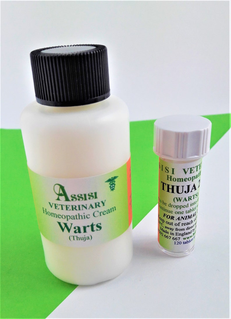 THUJA WARTS CREAM Homeopathy Treatment Kit for Horses and Dogs. 50g Cream and Thuja 200