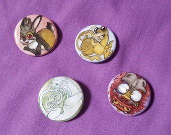 Cryptid Couture, Set of Four Pin-Back Badges