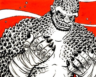 Killer Croc, Original Ink Drawing