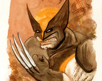 Wolverine, X-Men, Original Watercolor Painting