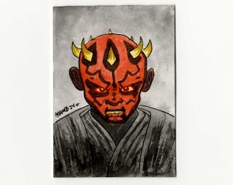 Darth Maul, Star Wars, Original Sketch Card