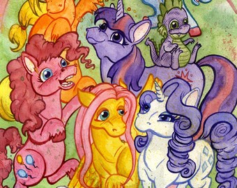 My Little Pony, Original Watercolor Painting, Friendship Is Magic