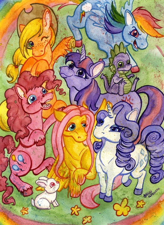 Artwork of various original my little pony characters